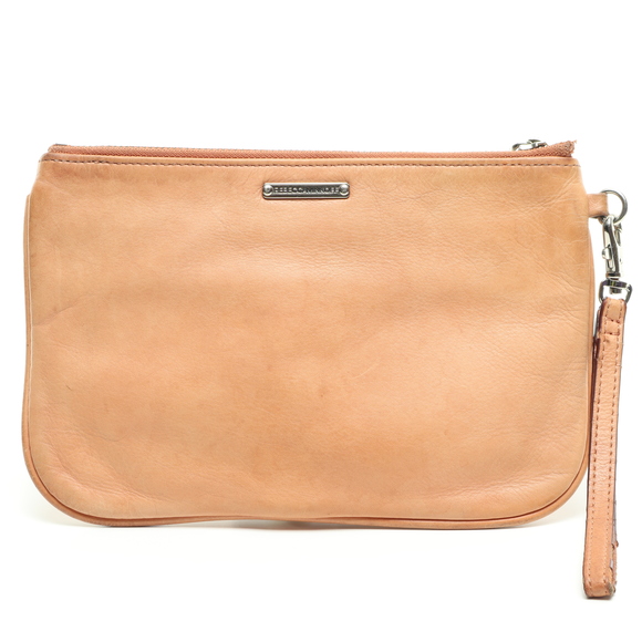 Rebecca Minkoff Leather Wristlet Clutch Purse Bag 9x6x1/2 Pink/Silver - Picture 3 of 17